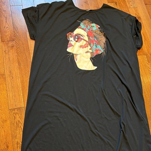 Vintage 80,s 2YK Figure Print style polo  short sleeve Maxi  Dress - Picture 6 of 15